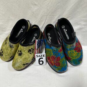 Two for One Price!! Sloggers Waterproof Rain Shoes - Midsummer Blue & Paw Green.